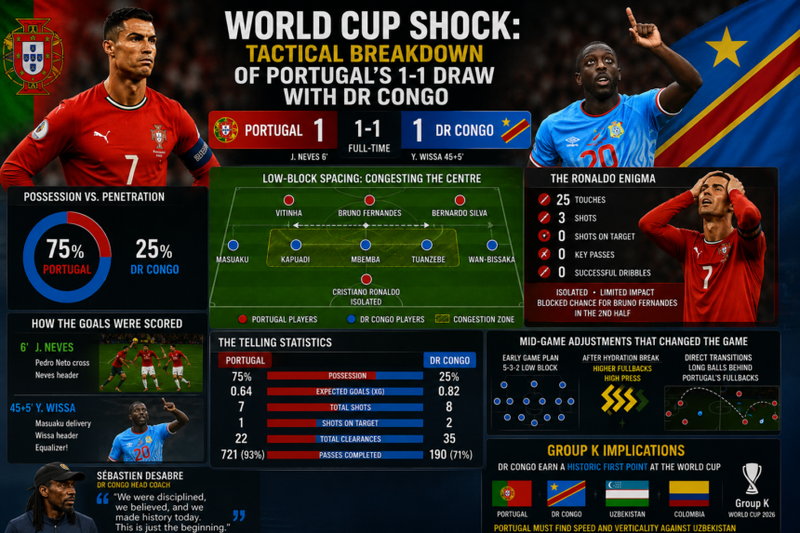 Tactical Breakdown of Portugal's 1-1 Draw with DR Congo
