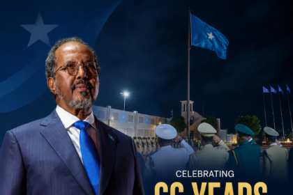 Somali President Hassan Sheikh Mohamud joined the nation in celebrating the 66th anniversary of independence and unity at a midnight ceremony in Mogadishu.