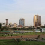 Uhuru Park in Nairobi, Kenya, during sunset