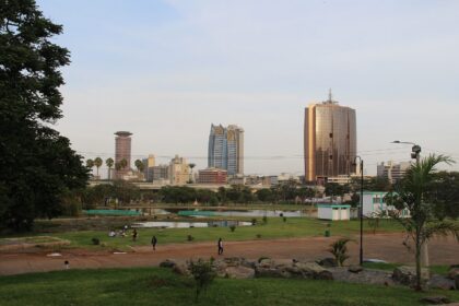 Uhuru Park in Nairobi, Kenya, during sunset